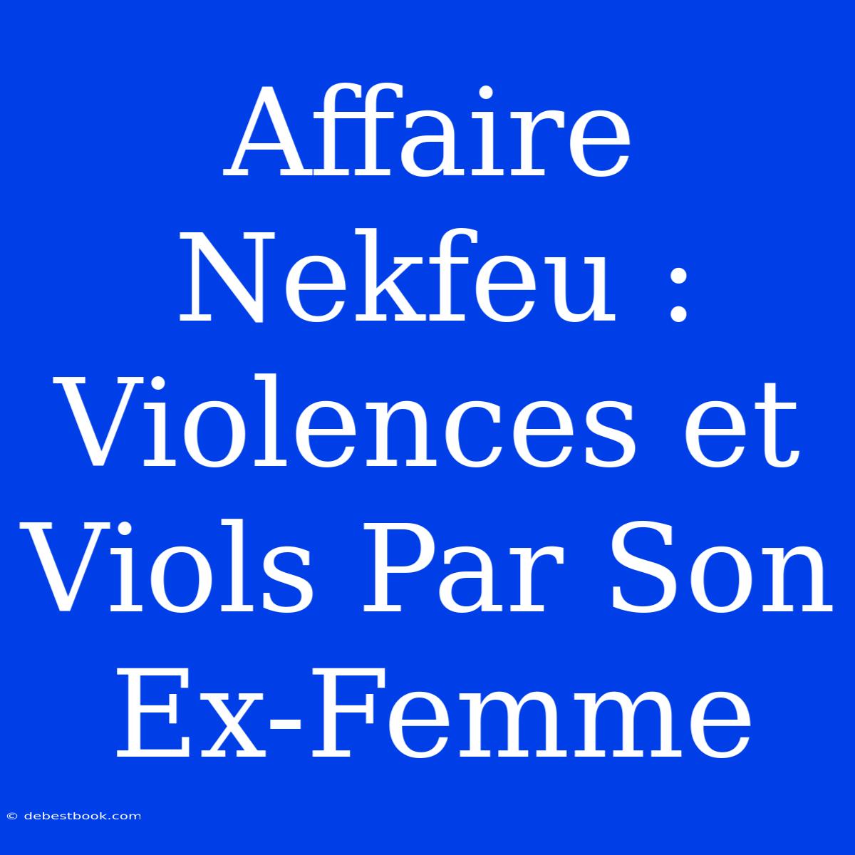 Affaire Nekfeu : Violences Et Viols Par Son Ex-Femme