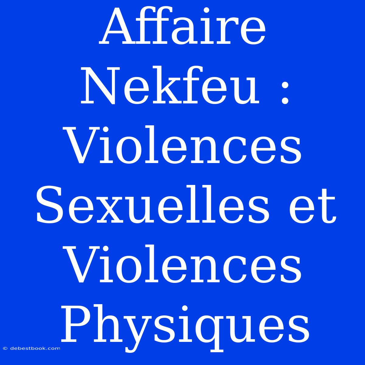 Affaire Nekfeu : Violences Sexuelles Et Violences Physiques