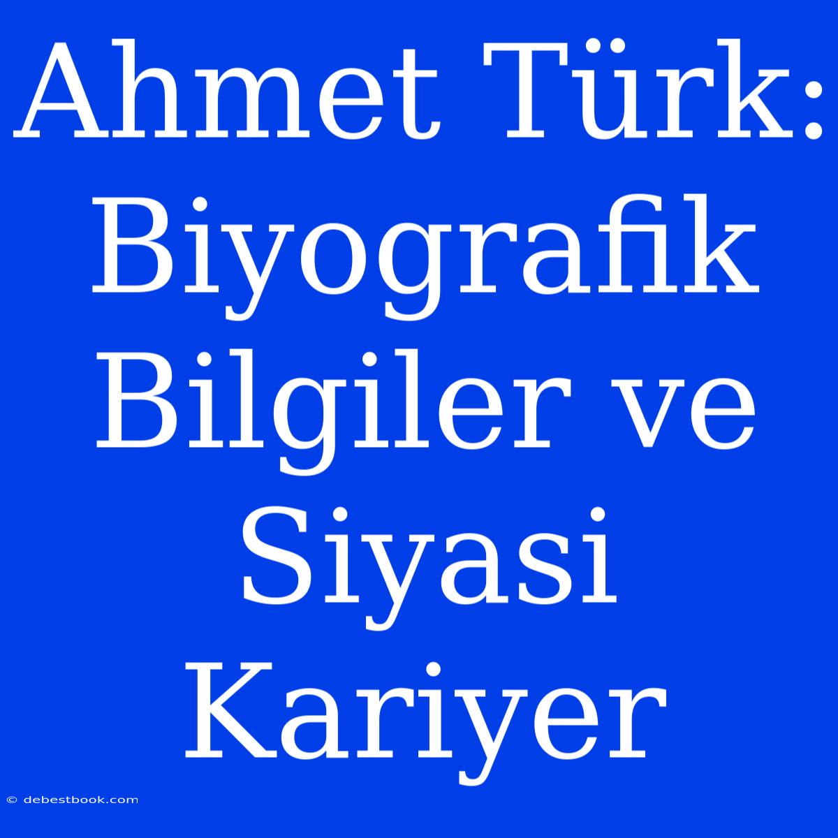 Ahmet Türk: Biyografik Bilgiler Ve Siyasi Kariyer