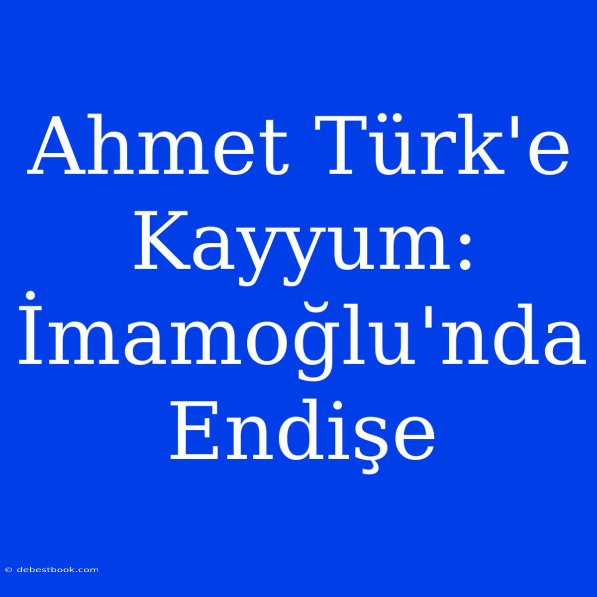 Ahmet Türk'e Kayyum: İmamoğlu'nda Endişe