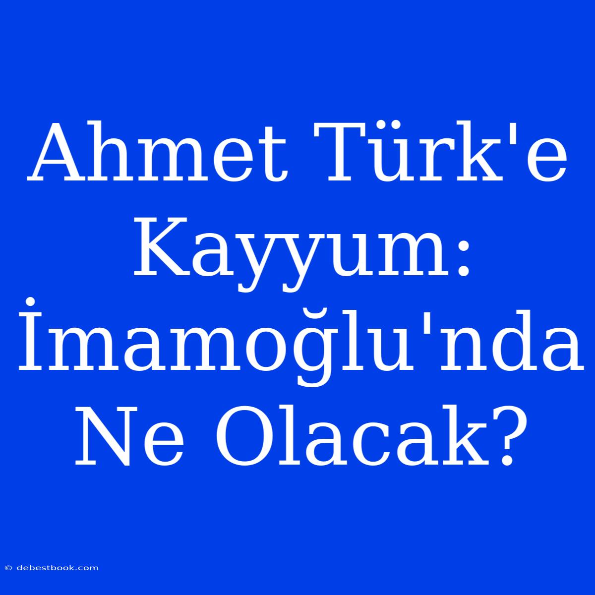 Ahmet Türk'e Kayyum: İmamoğlu'nda Ne Olacak?