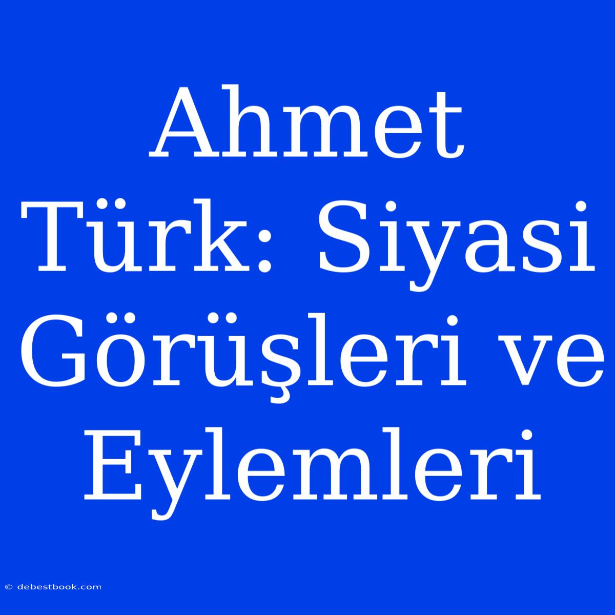 Ahmet Türk: Siyasi Görüşleri Ve Eylemleri