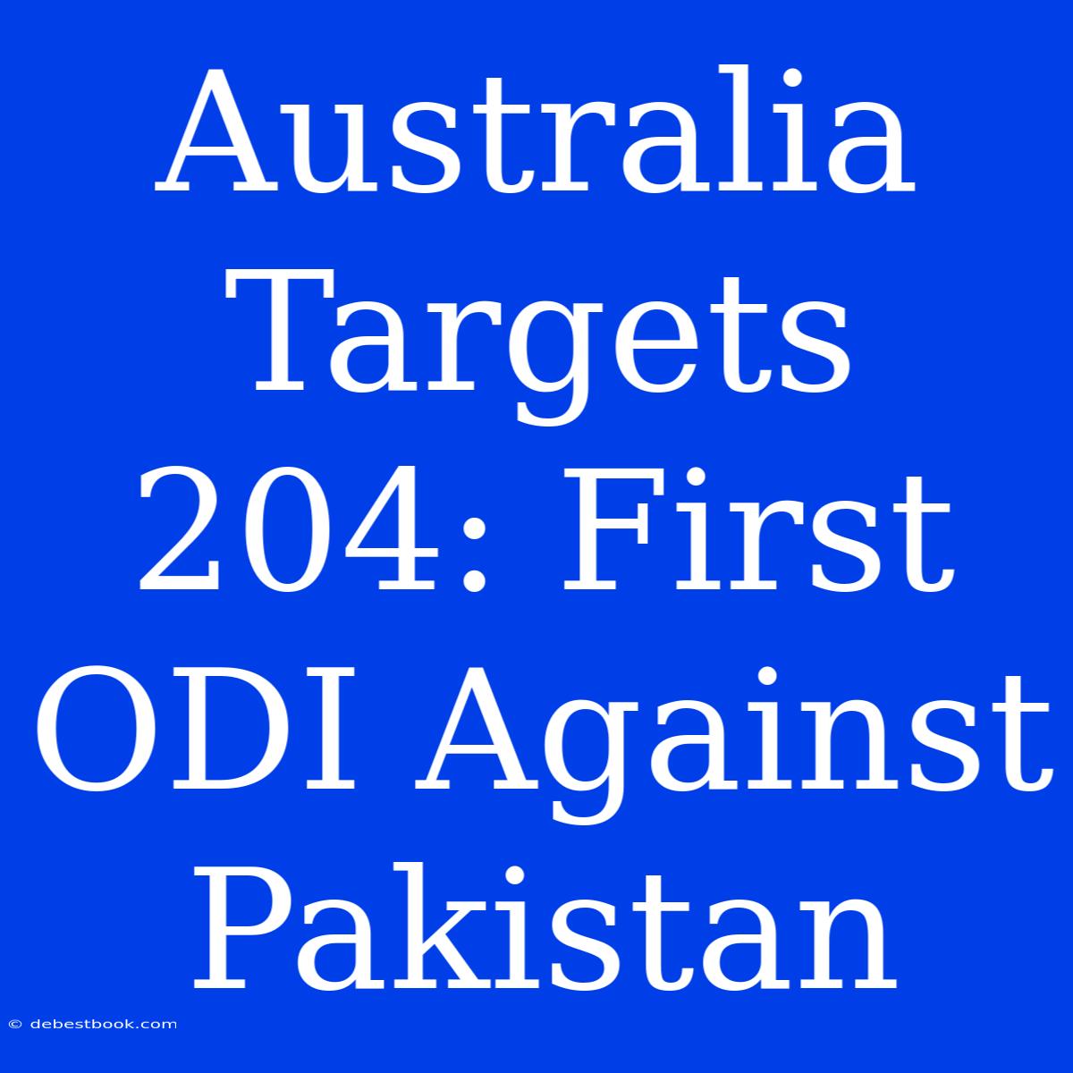 Australia Targets 204: First ODI Against Pakistan