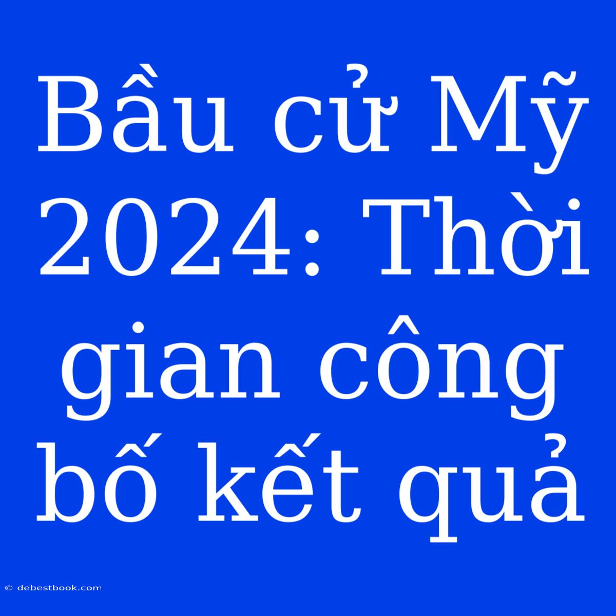 Bầu Cử Mỹ 2024: Thời Gian Công Bố Kết Quả