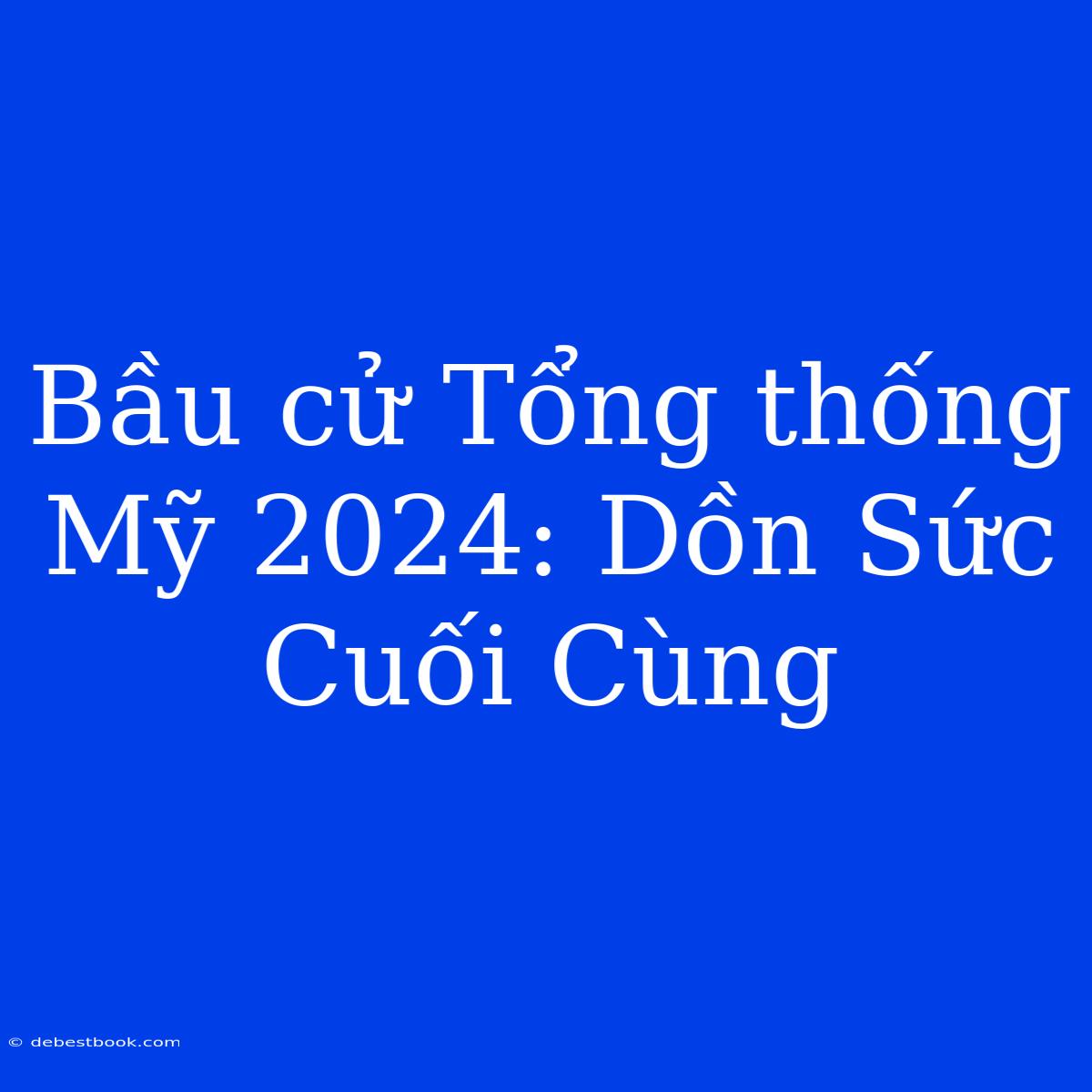 Bầu Cử Tổng Thống Mỹ 2024: Dồn Sức Cuối Cùng