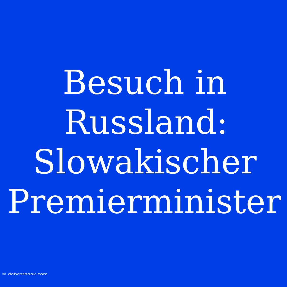 Besuch In Russland: Slowakischer Premierminister