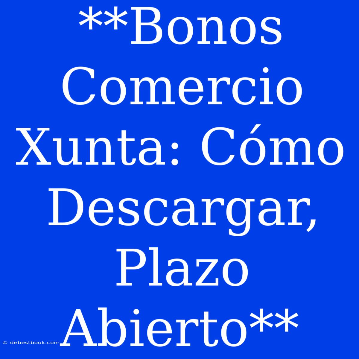 **Bonos Comercio Xunta: Cómo Descargar, Plazo Abierto**