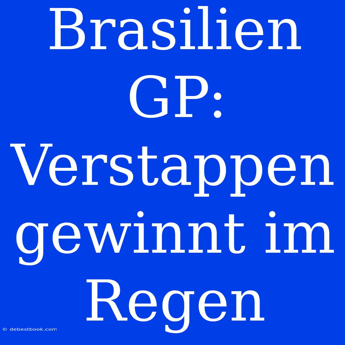 Brasilien GP: Verstappen Gewinnt Im Regen