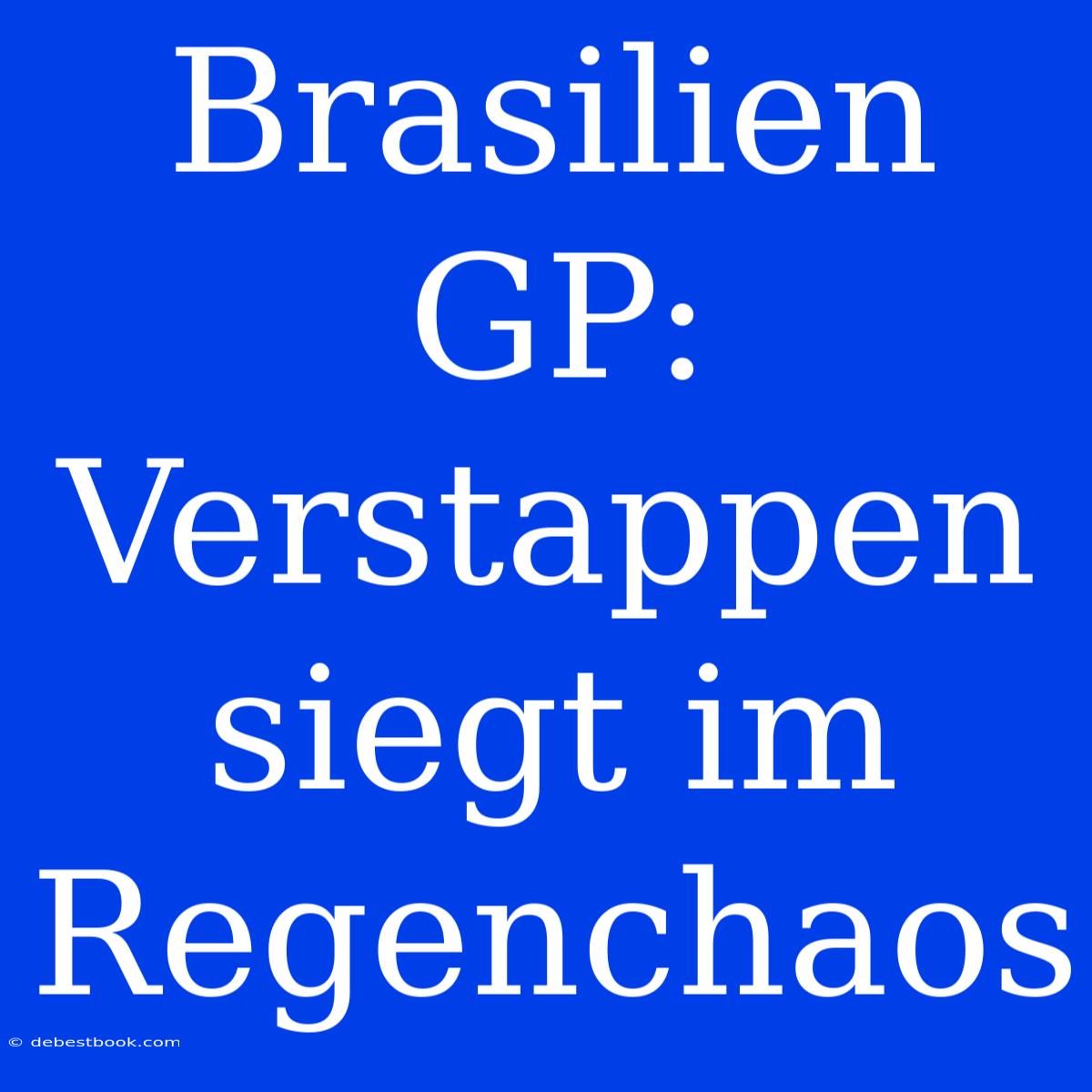 Brasilien GP: Verstappen Siegt Im Regenchaos