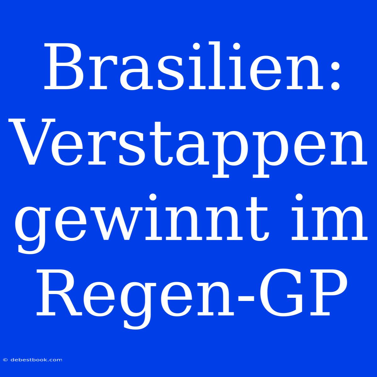 Brasilien: Verstappen Gewinnt Im Regen-GP 