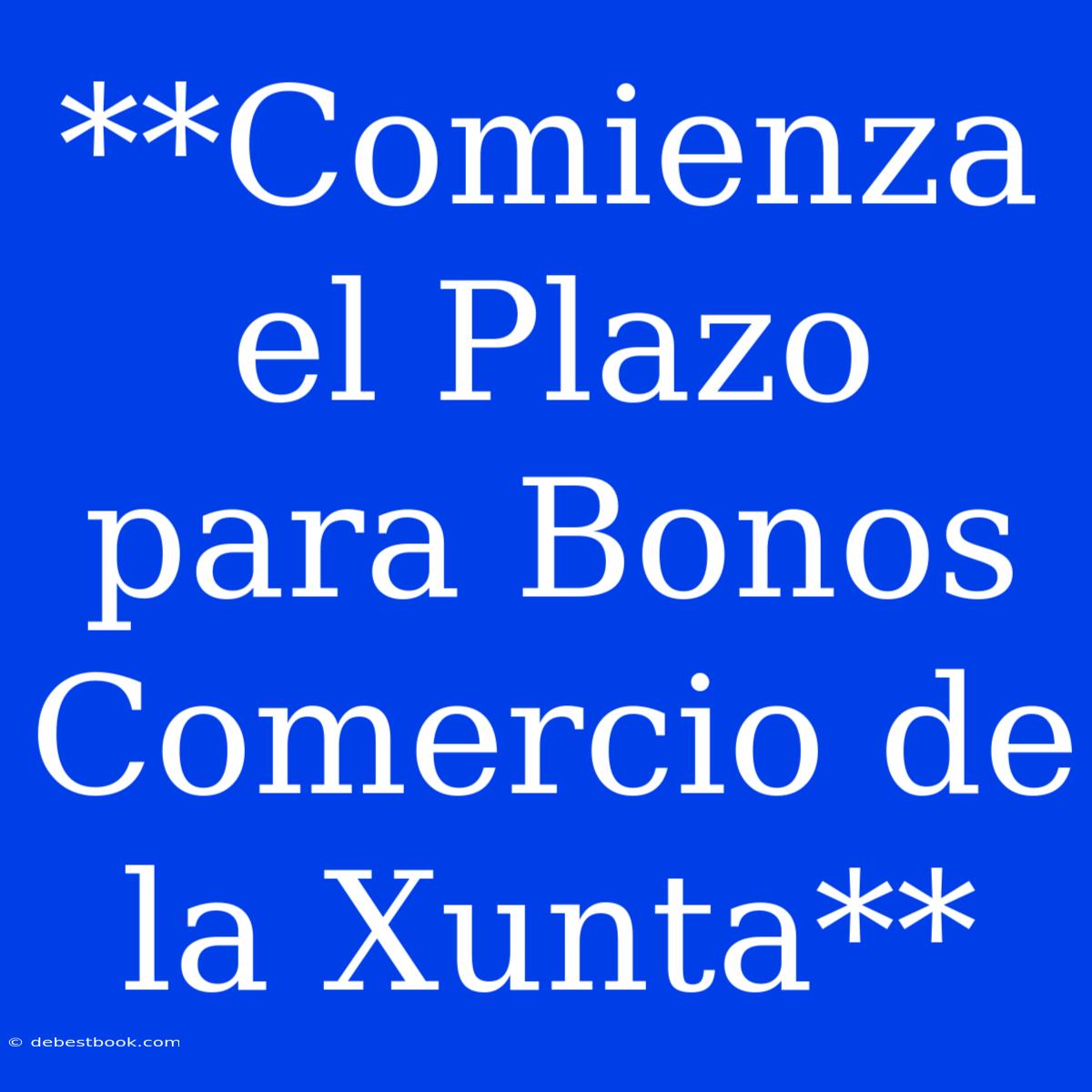 **Comienza El Plazo Para Bonos Comercio De La Xunta**