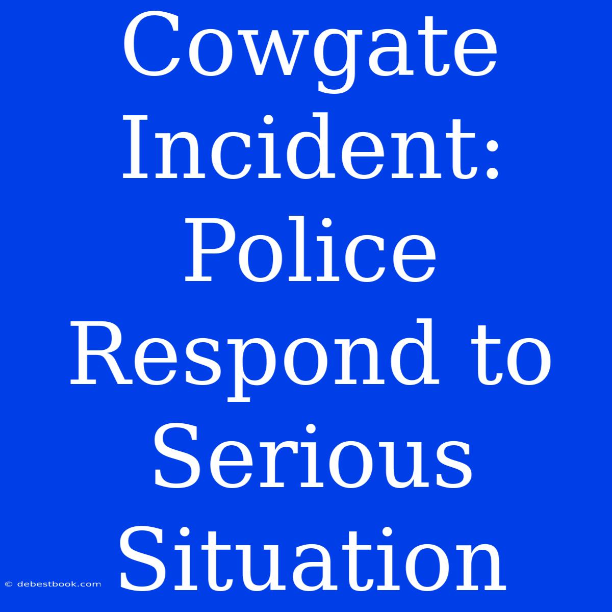 Cowgate Incident: Police Respond To Serious Situation