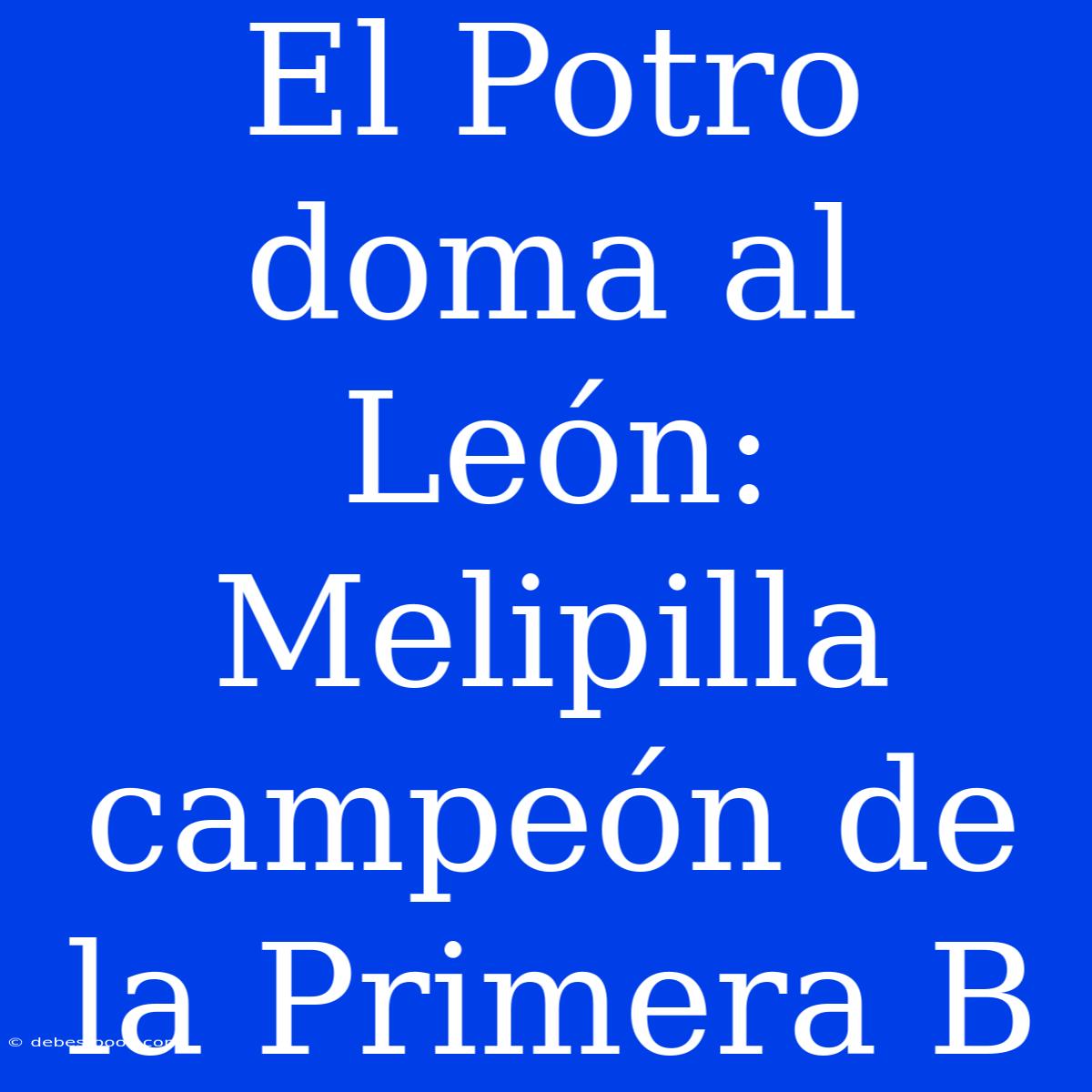 El Potro Doma Al León: Melipilla Campeón De La Primera B