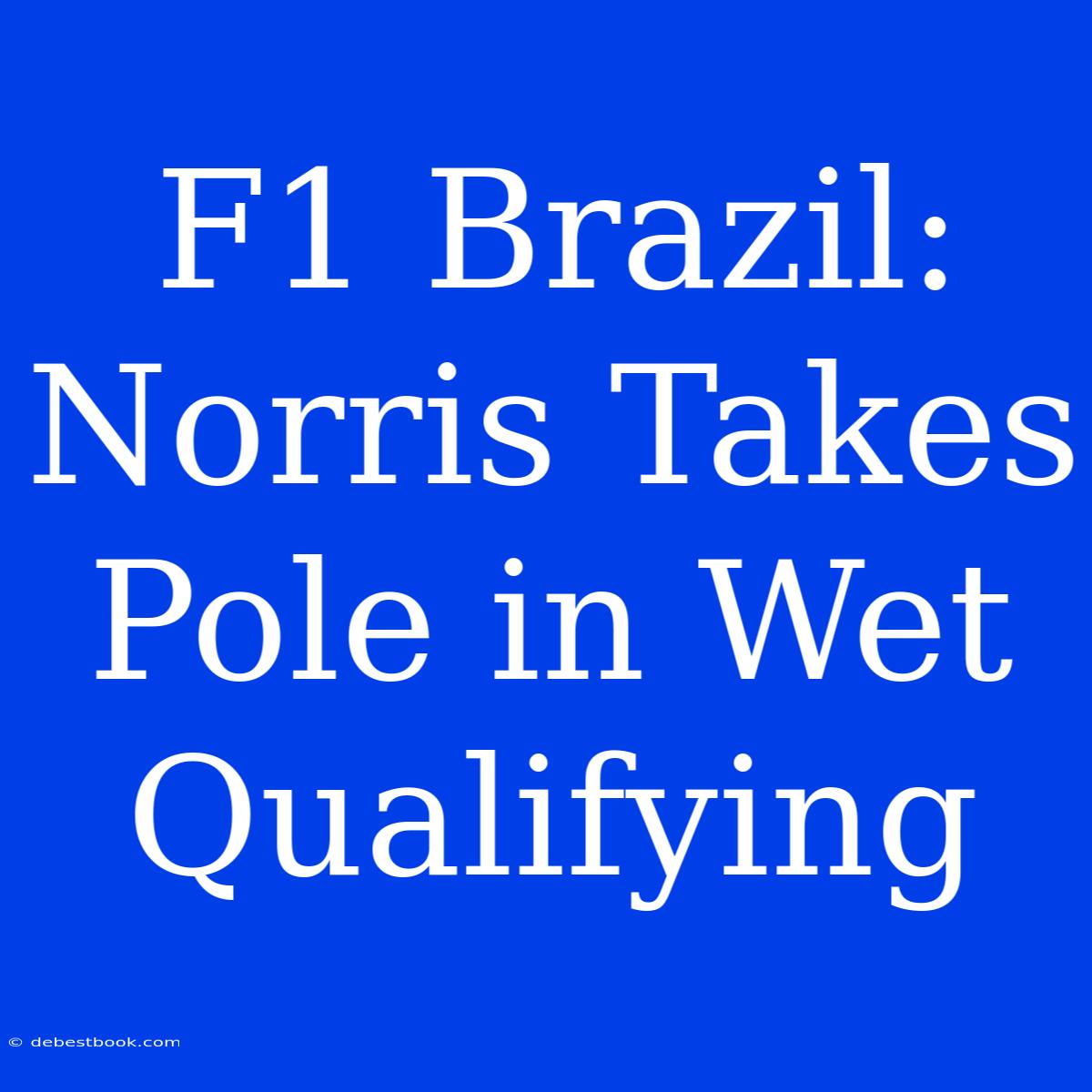 F1 Brazil: Norris Takes Pole In Wet Qualifying