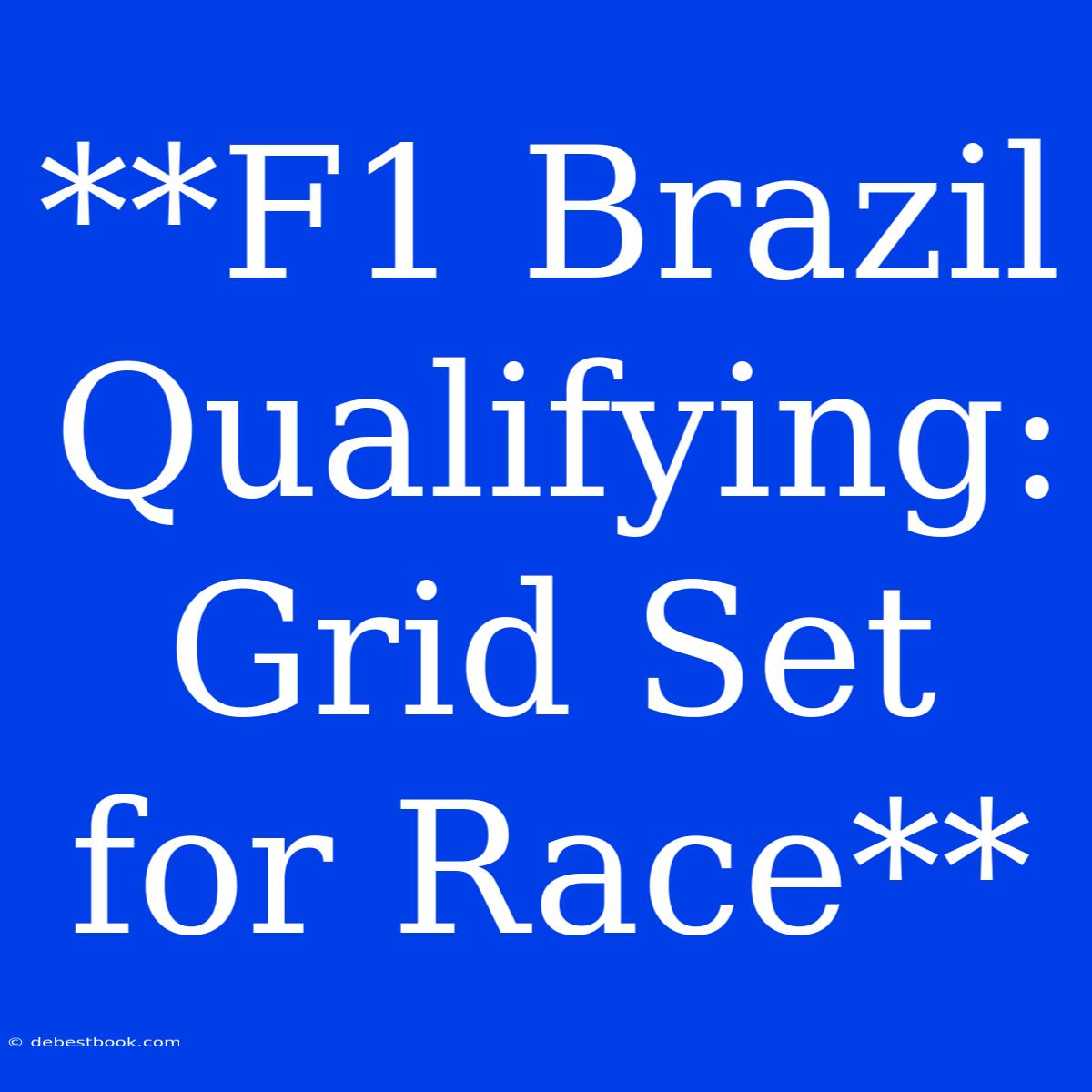 **F1 Brazil Qualifying: Grid Set For Race**