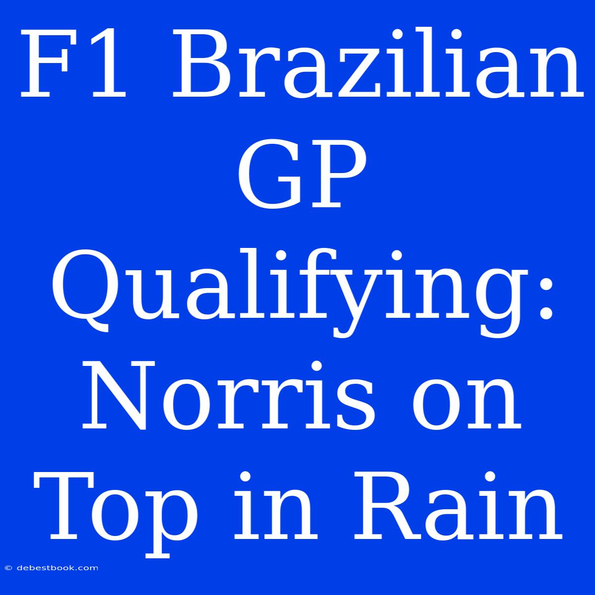 F1 Brazilian GP Qualifying: Norris On Top In Rain