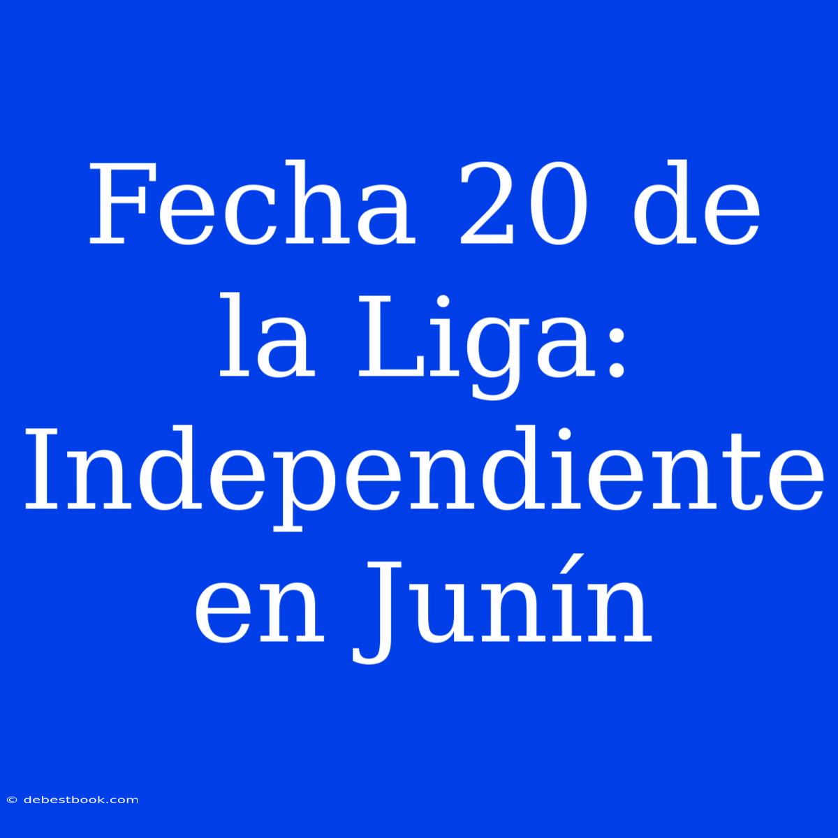 Fecha 20 De La Liga: Independiente En Junín