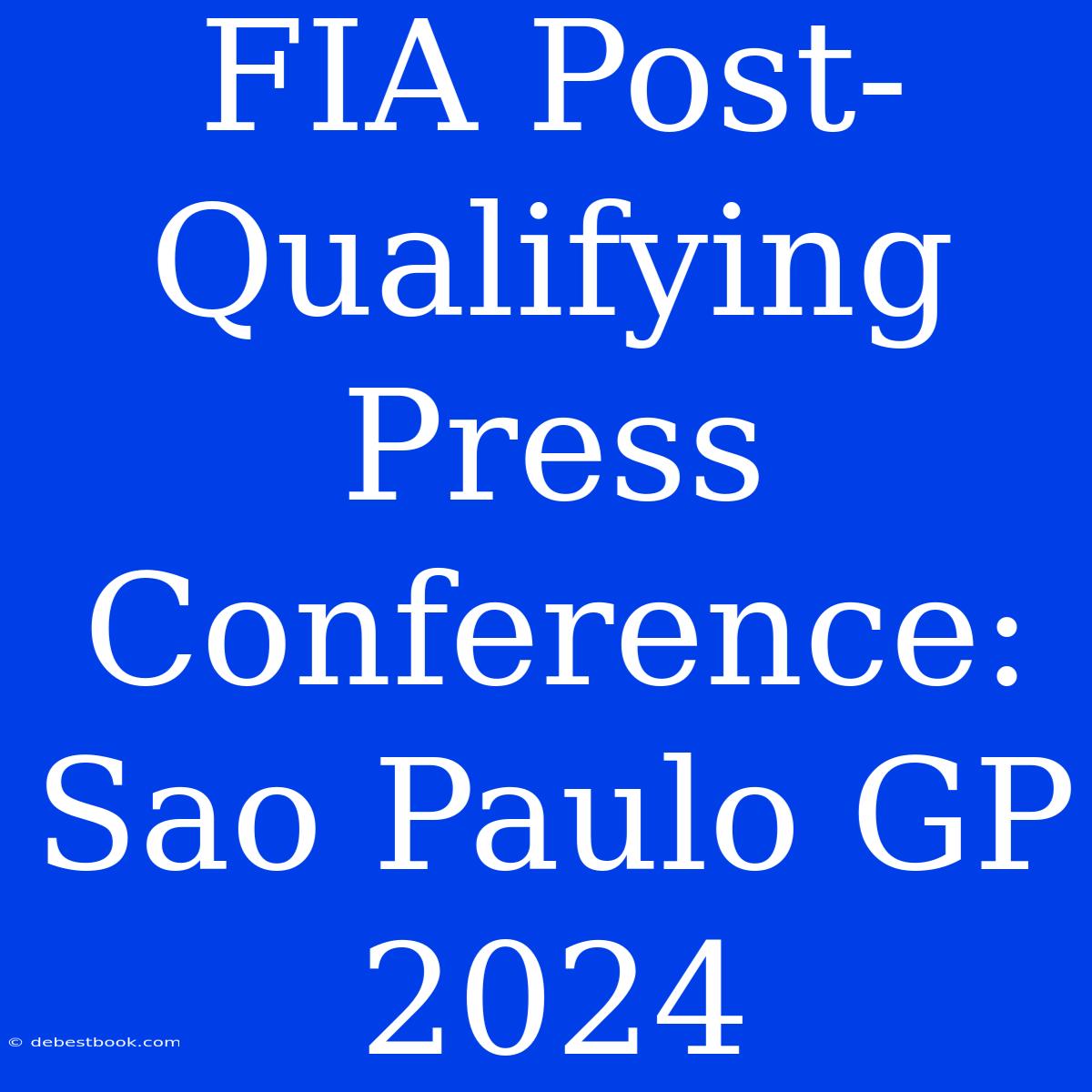 FIA Post-Qualifying Press Conference: Sao Paulo GP 2024