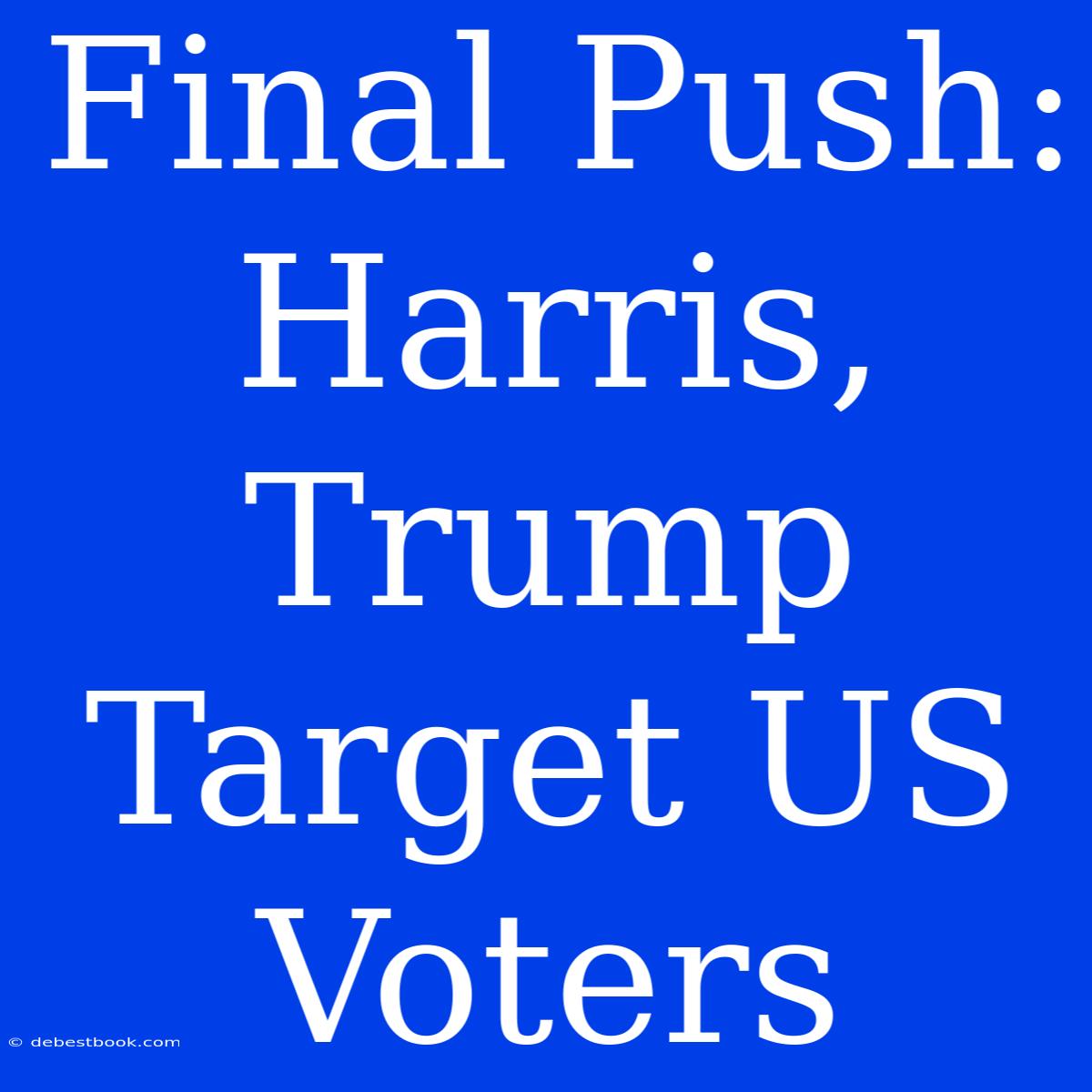 Final Push: Harris, Trump Target US Voters