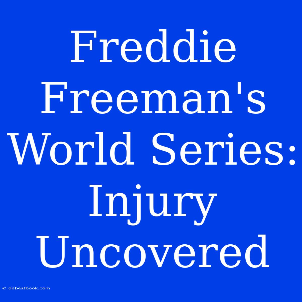 Freddie Freeman's World Series: Injury Uncovered 