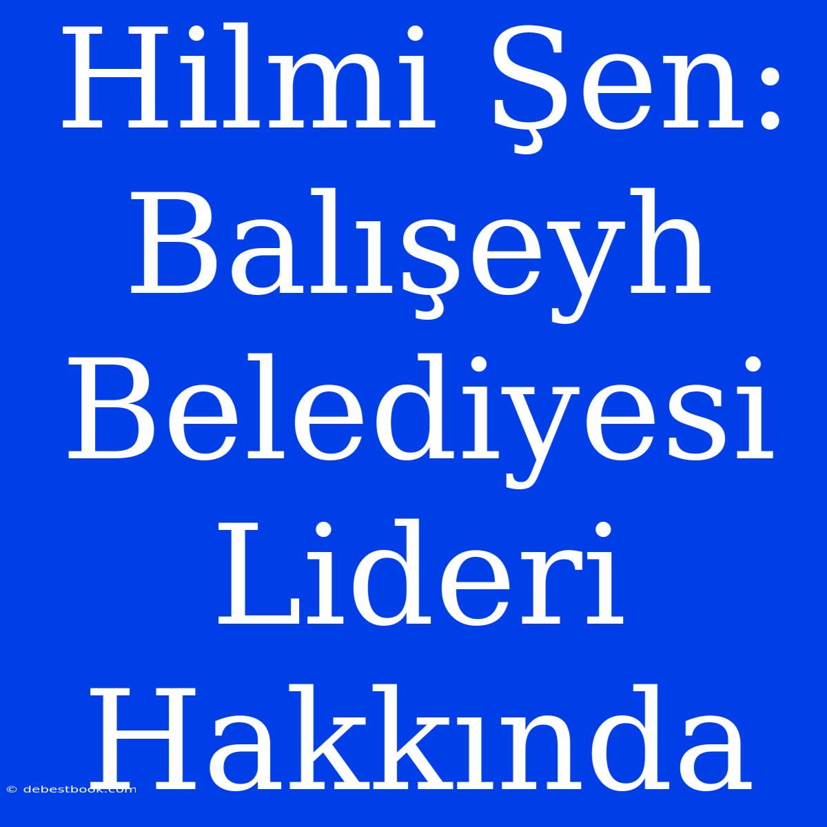 Hilmi Şen: Balışeyh Belediyesi Lideri Hakkında