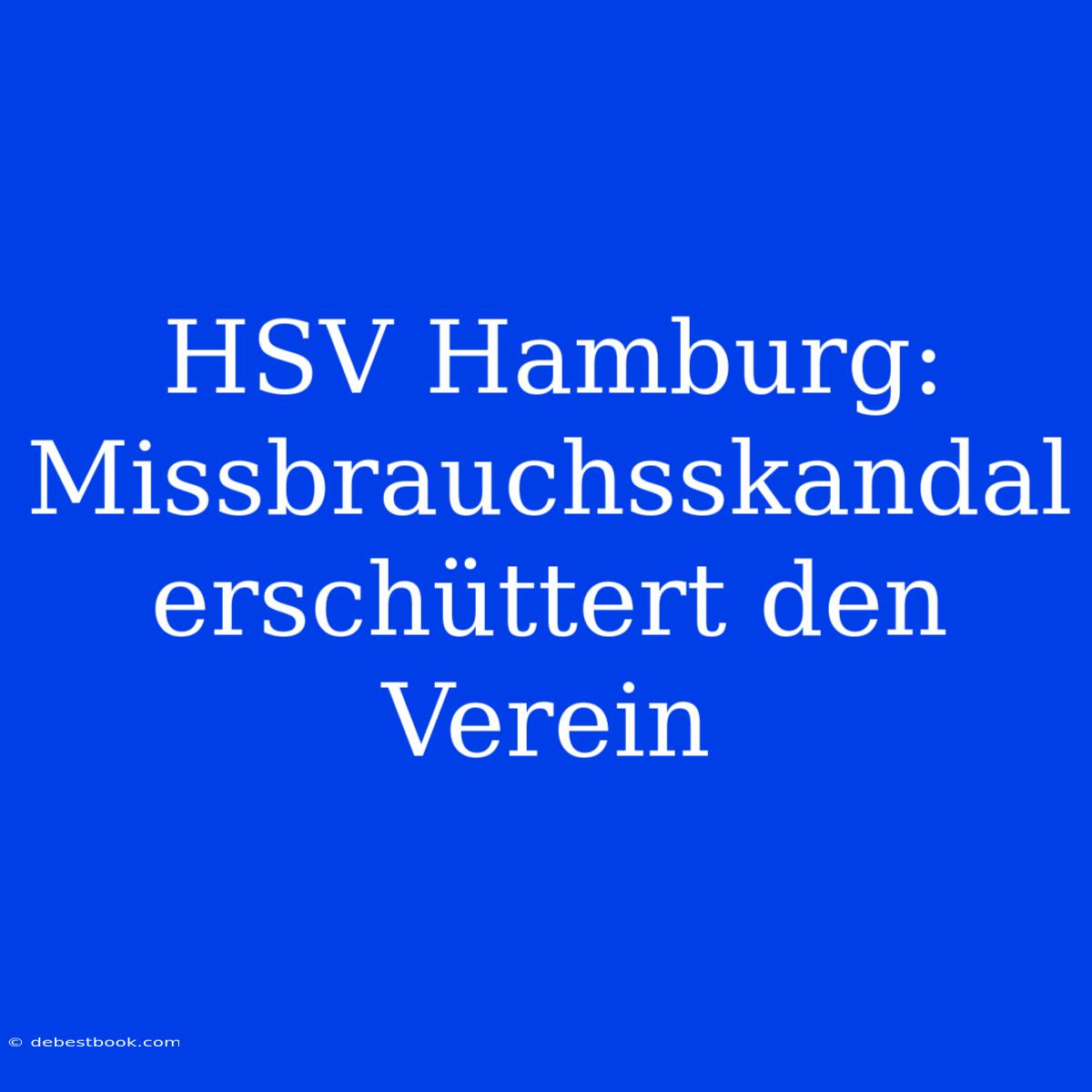 HSV Hamburg: Missbrauchsskandal Erschüttert Den Verein