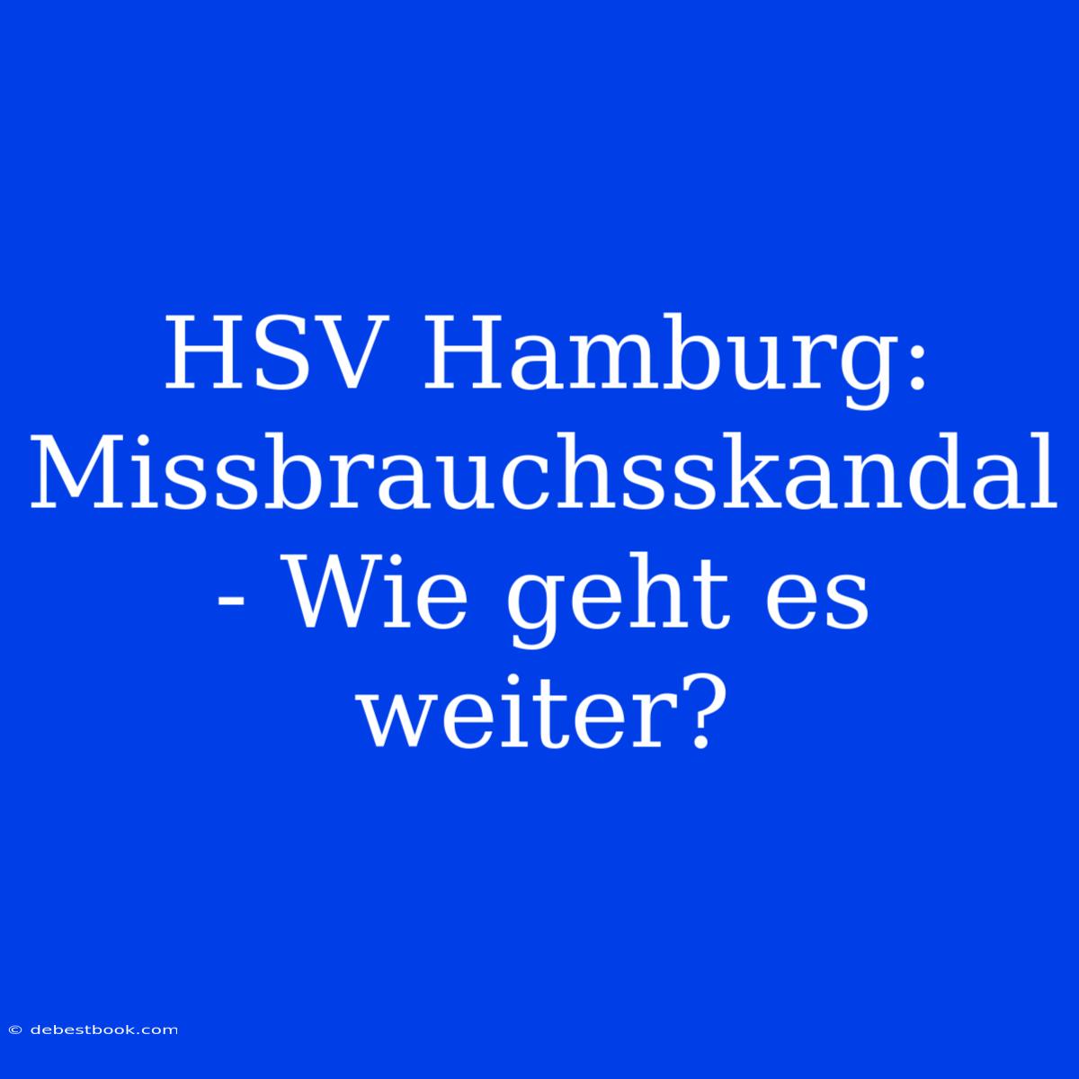 HSV Hamburg: Missbrauchsskandal - Wie Geht Es Weiter?