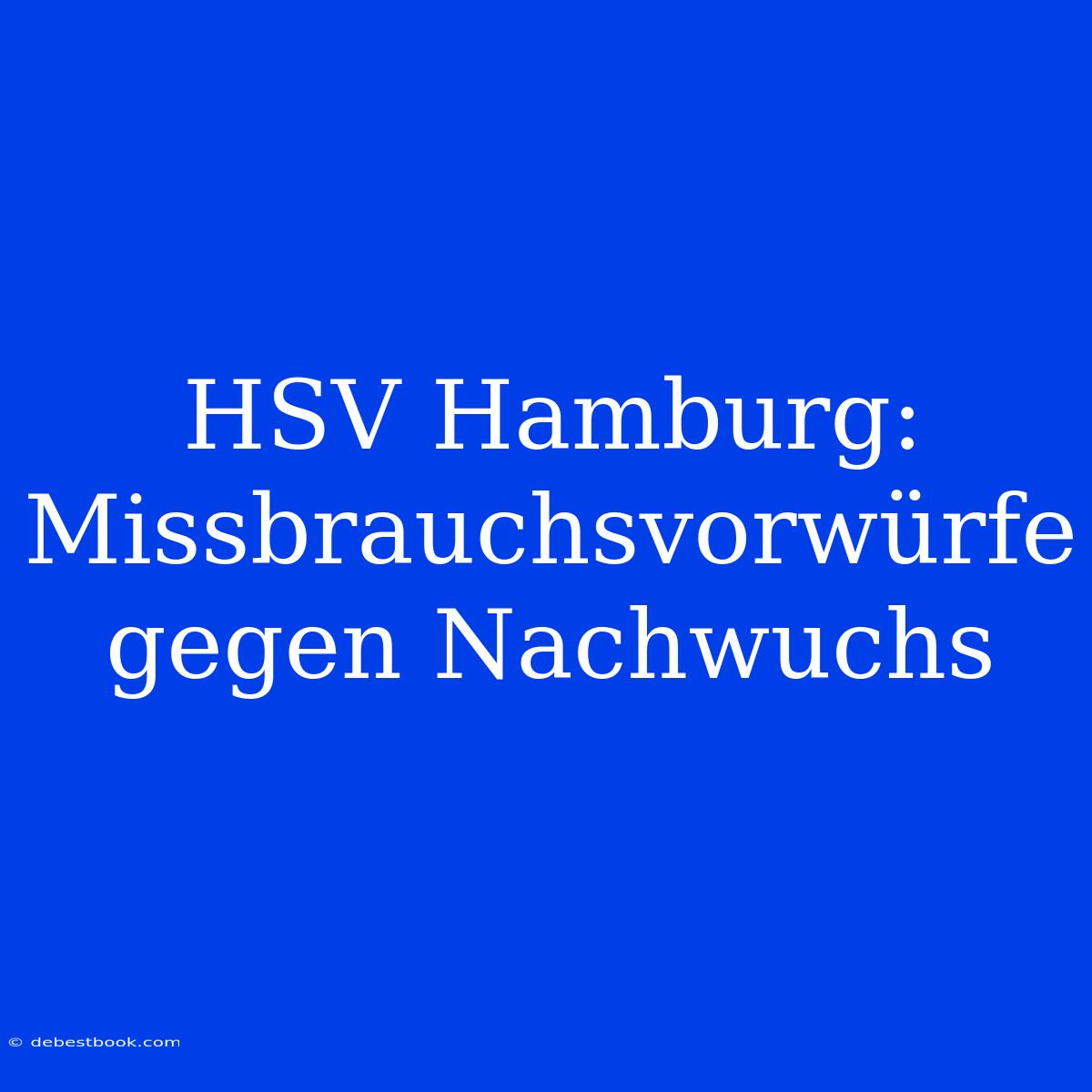 HSV Hamburg: Missbrauchsvorwürfe Gegen Nachwuchs