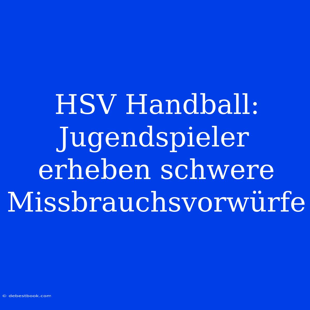 HSV Handball: Jugendspieler Erheben Schwere Missbrauchsvorwürfe