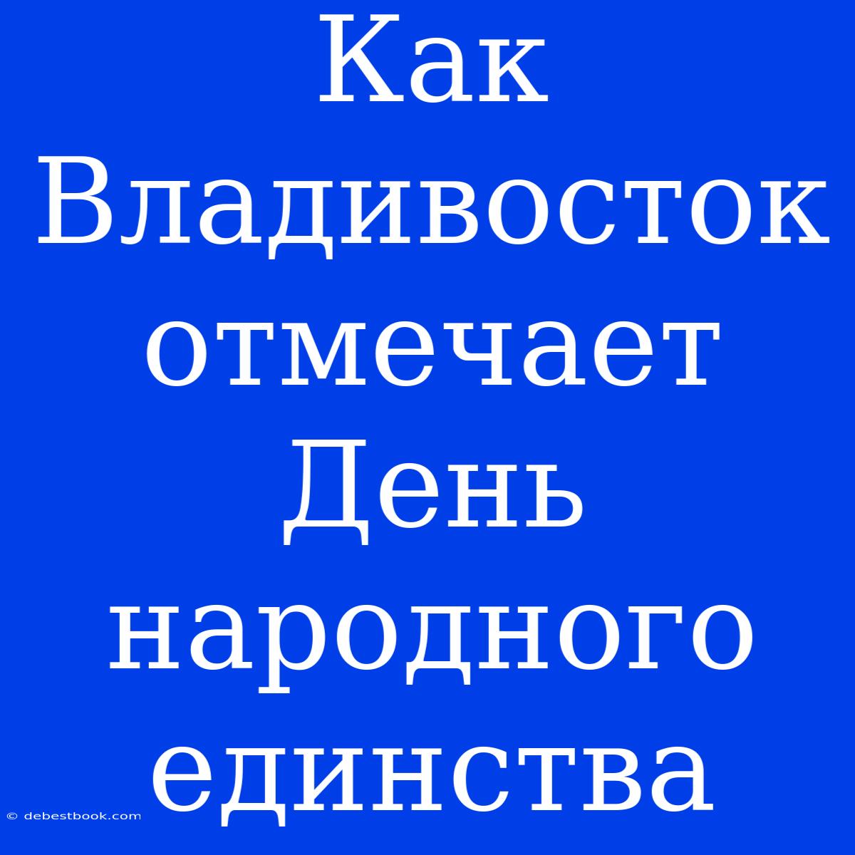 Как Владивосток Отмечает День Народного Единства 