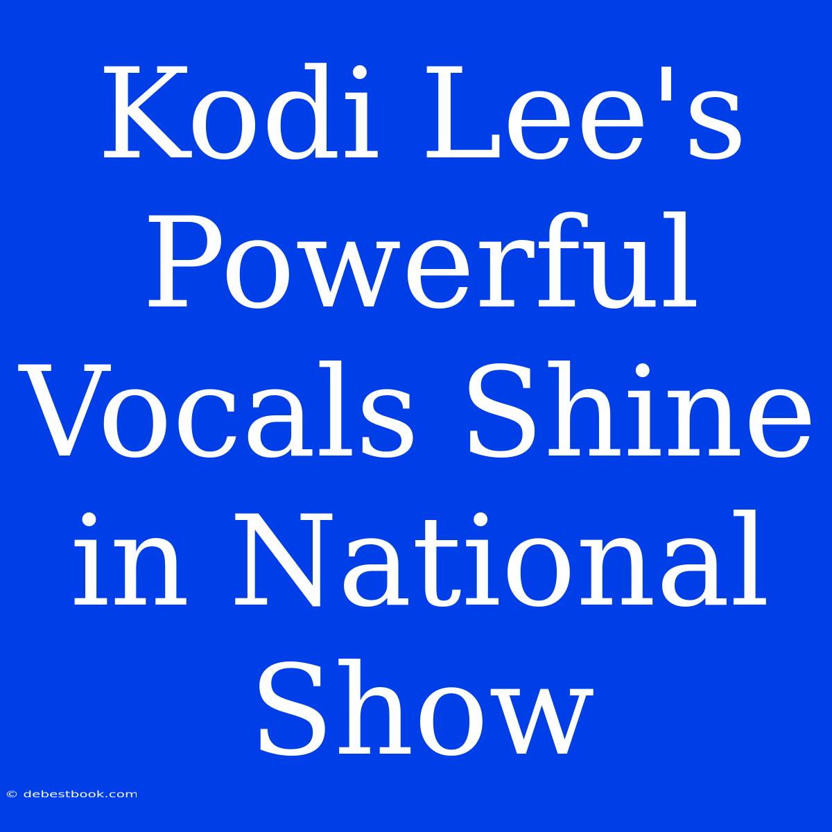 Kodi Lee's Powerful Vocals Shine In National Show