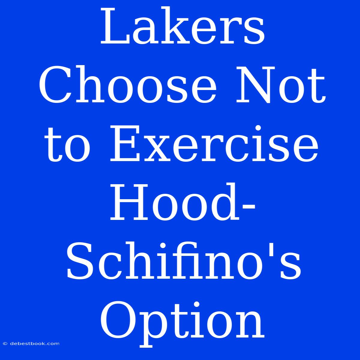 Lakers Choose Not To Exercise Hood-Schifino's Option