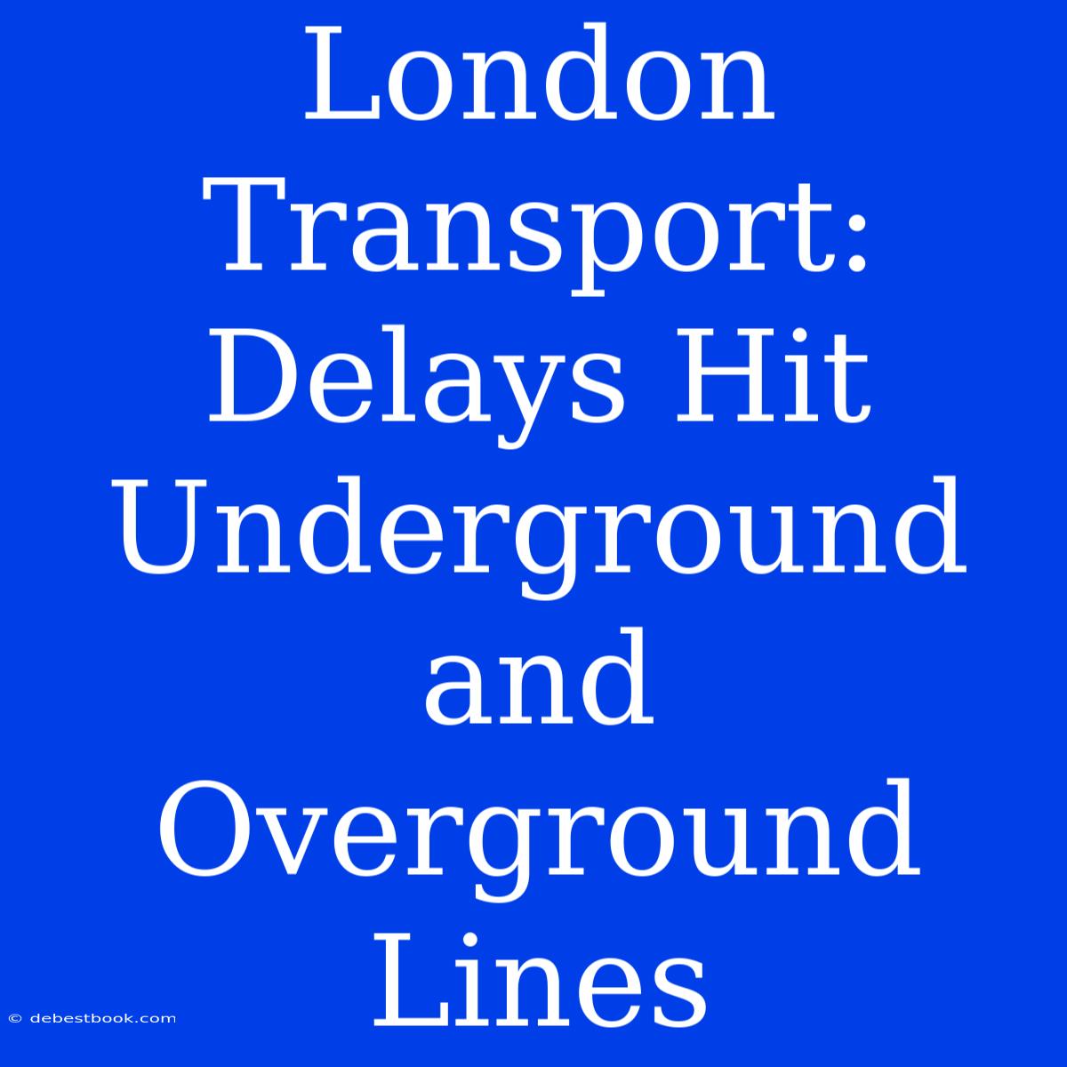 London Transport: Delays Hit Underground And Overground Lines