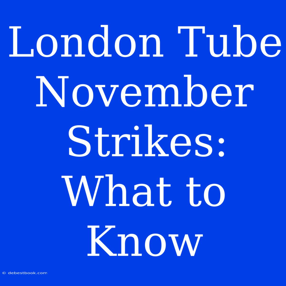 London Tube November Strikes: What To Know 