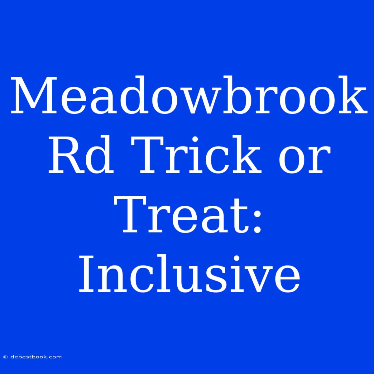 Meadowbrook Rd Trick Or Treat: Inclusive