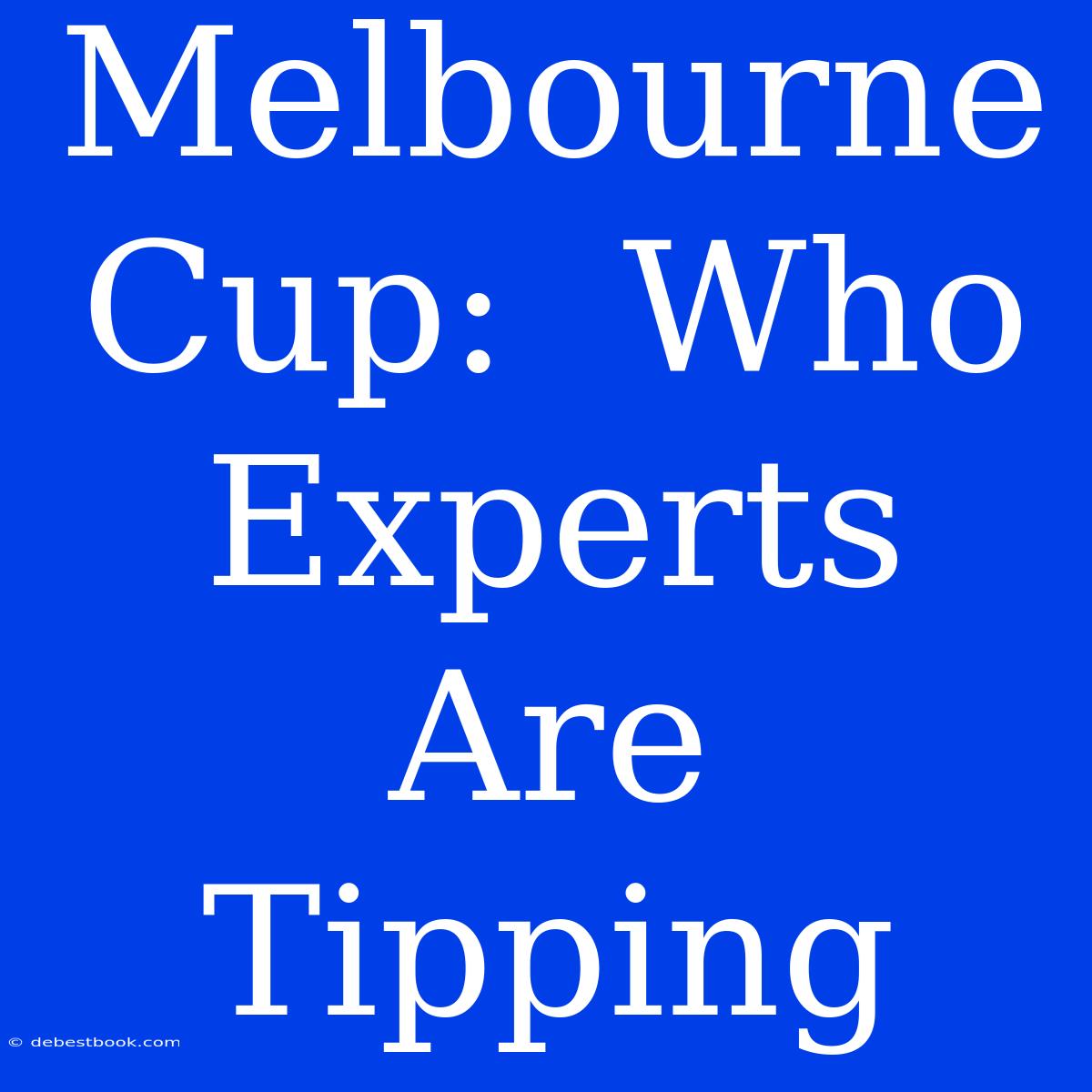 Melbourne Cup:  Who Experts Are Tipping