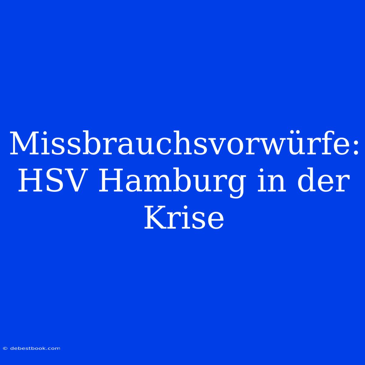 Missbrauchsvorwürfe: HSV Hamburg In Der Krise