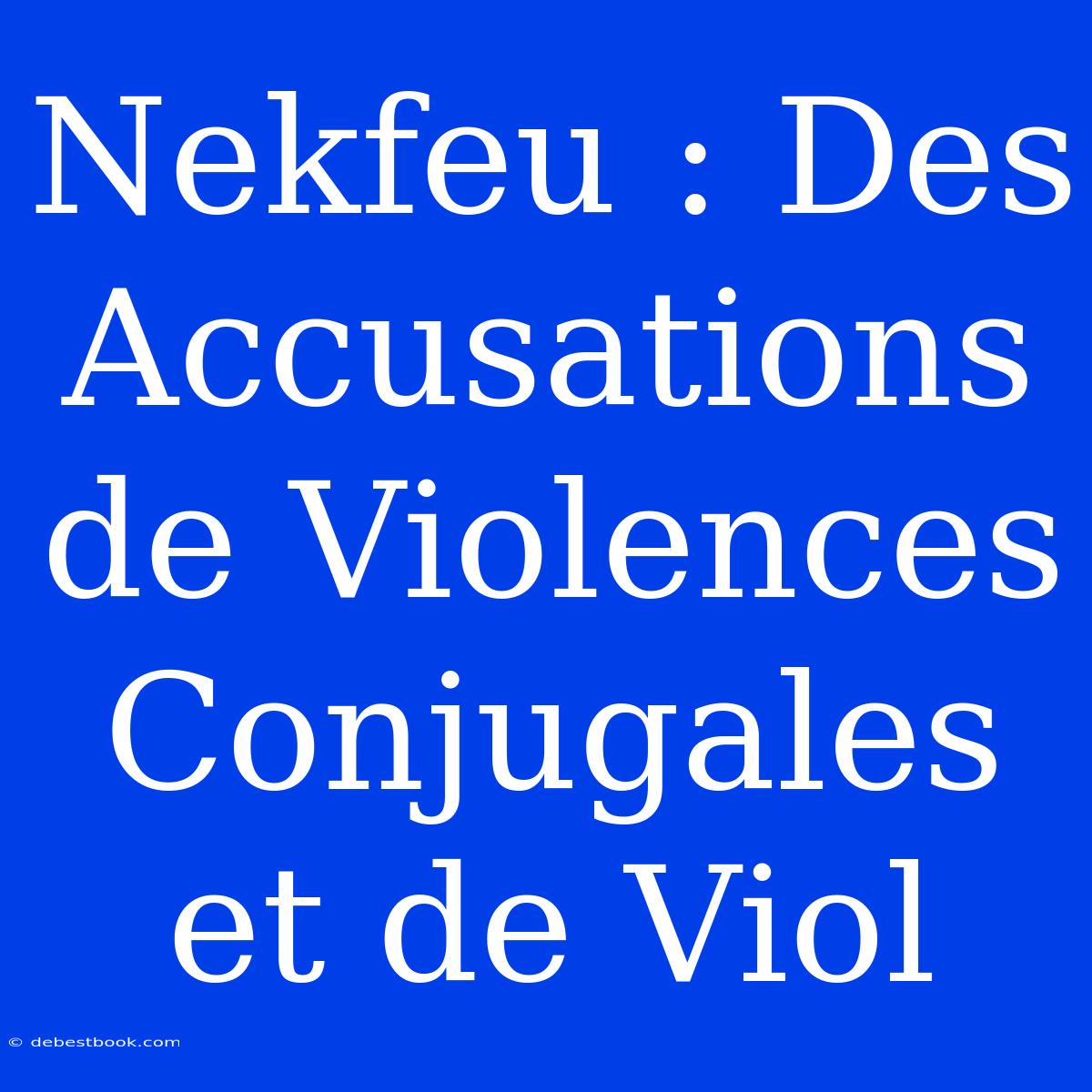 Nekfeu : Des Accusations De Violences Conjugales Et De Viol