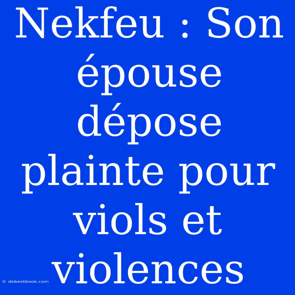 Nekfeu : Son Épouse Dépose Plainte Pour Viols Et Violences