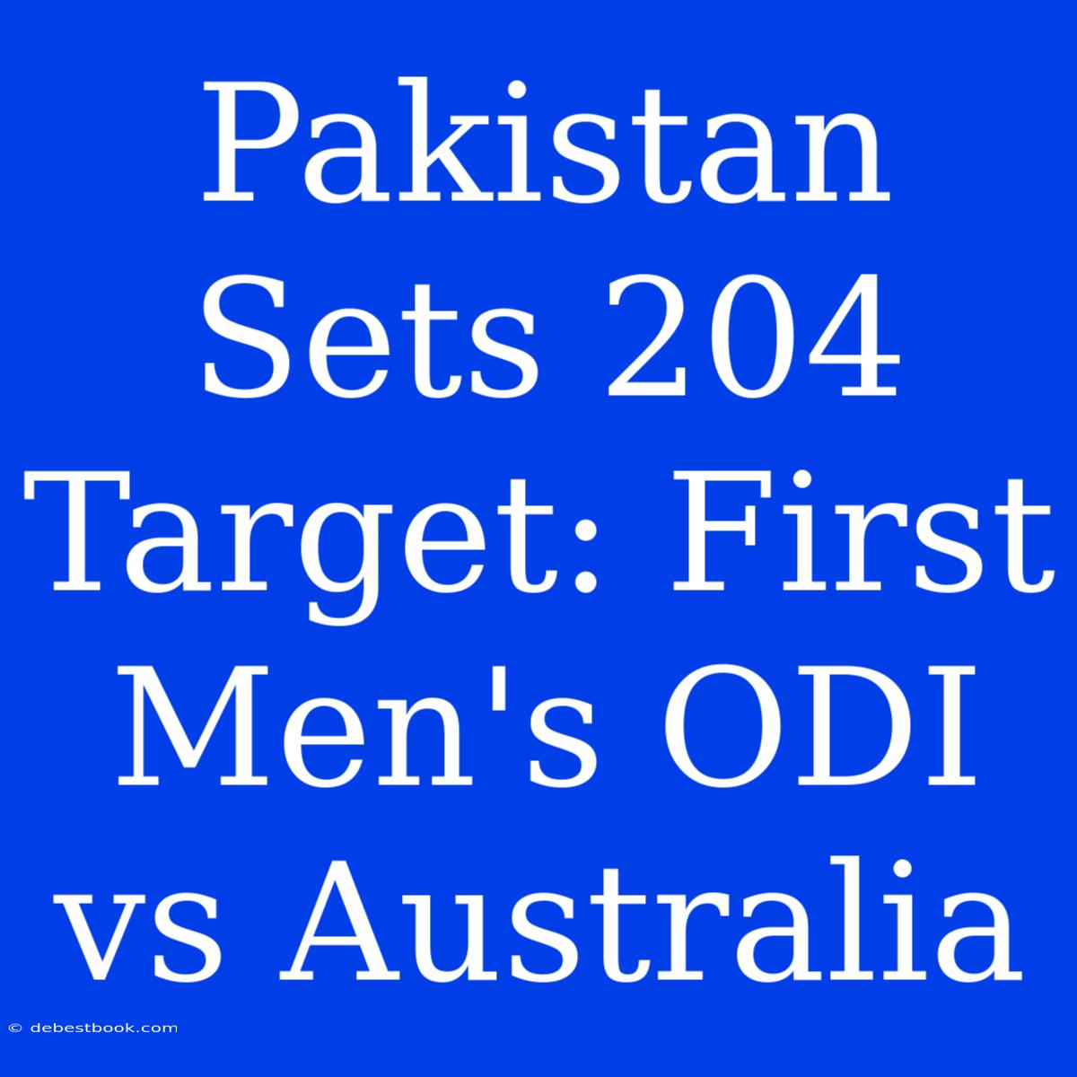 Pakistan Sets 204 Target: First Men's ODI Vs Australia