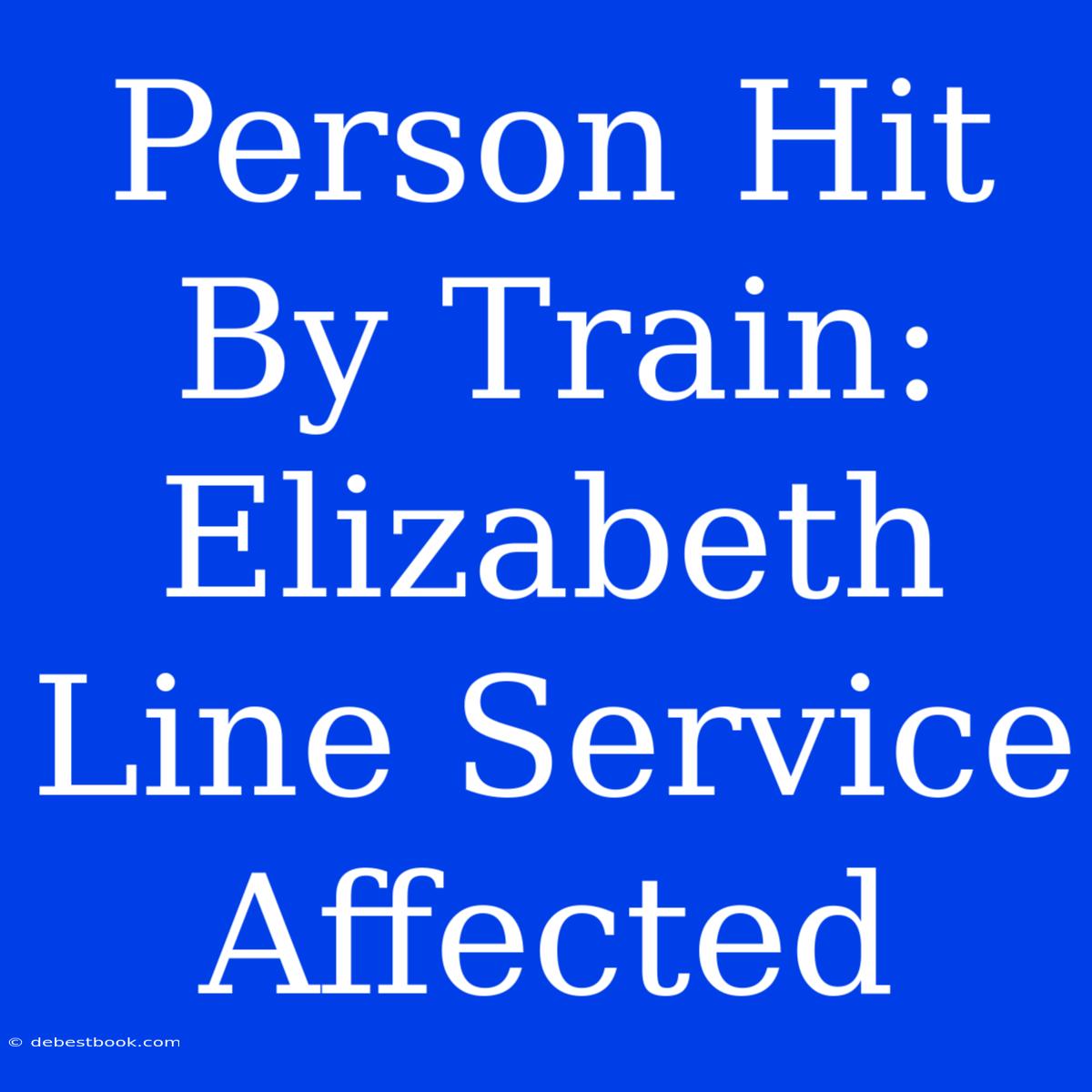 Person Hit By Train: Elizabeth Line Service Affected