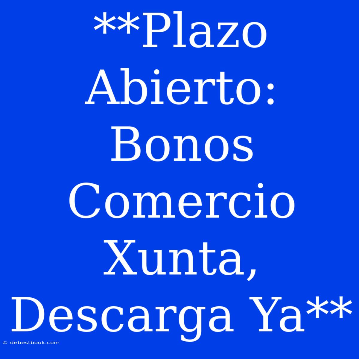 **Plazo Abierto: Bonos Comercio Xunta, Descarga Ya**