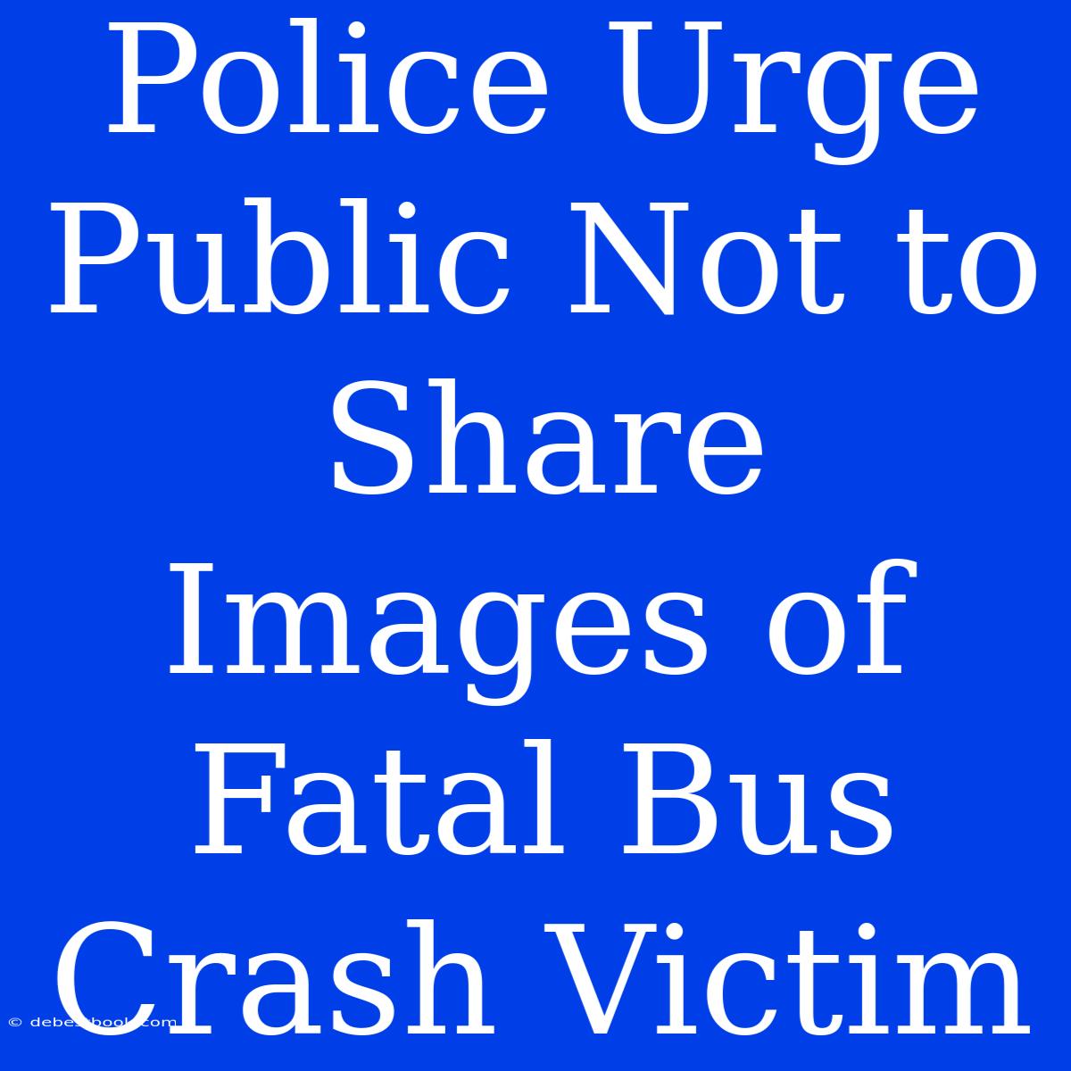 Police Urge Public Not To Share Images Of Fatal Bus Crash Victim