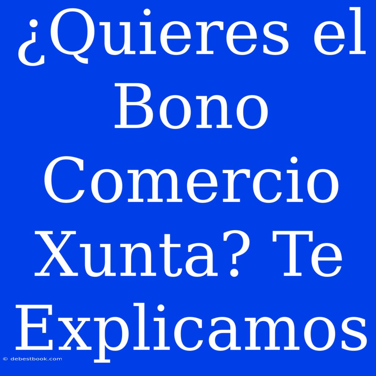 ¿Quieres El Bono Comercio Xunta? Te Explicamos