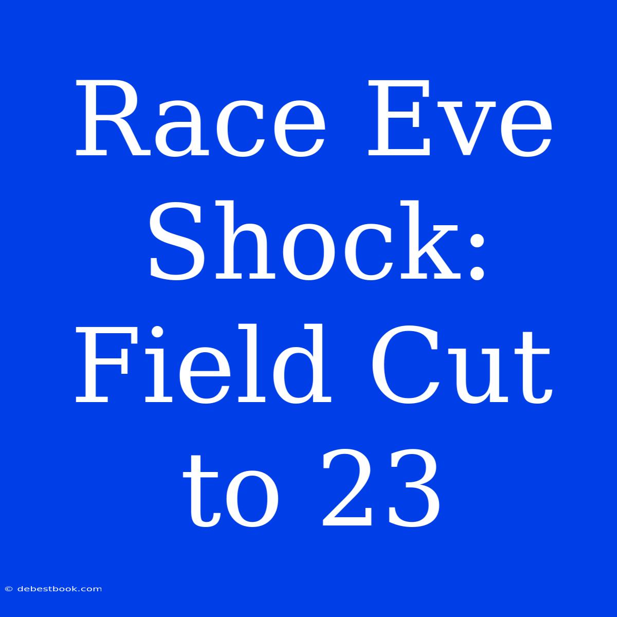 Race Eve Shock: Field Cut To 23