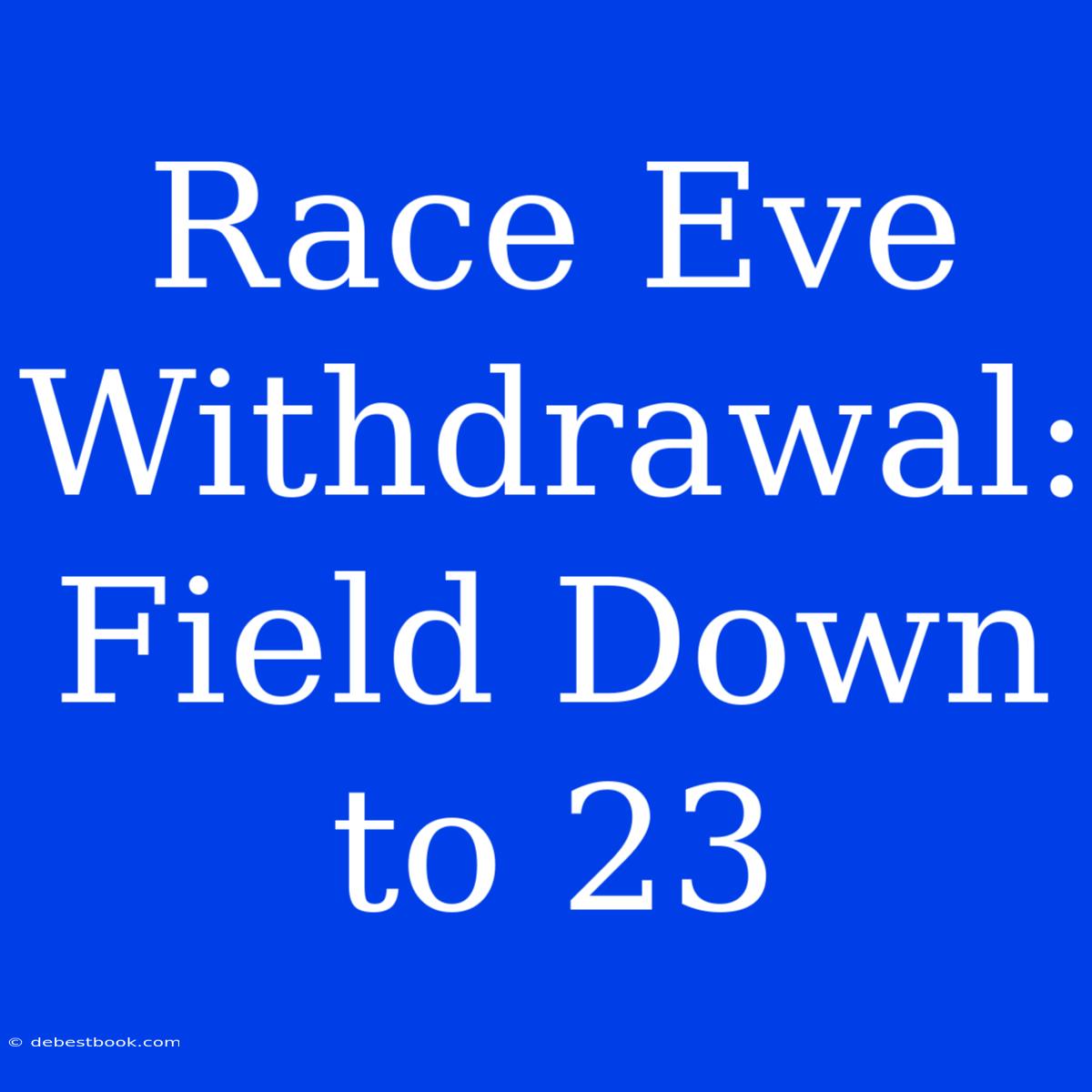 Race Eve Withdrawal: Field Down To 23 