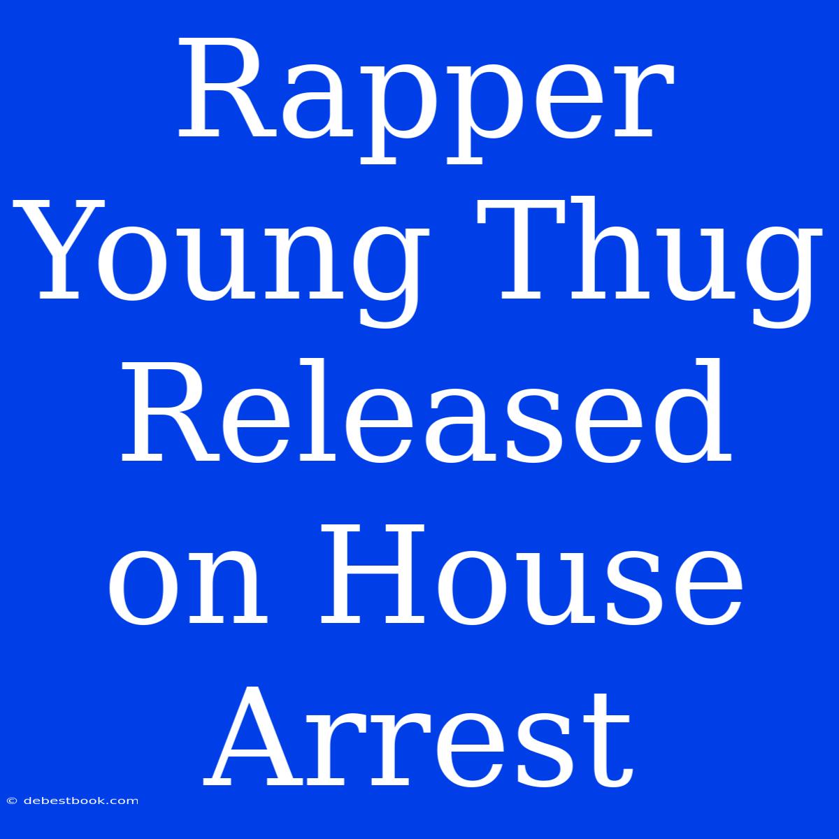 Rapper Young Thug Released On House Arrest