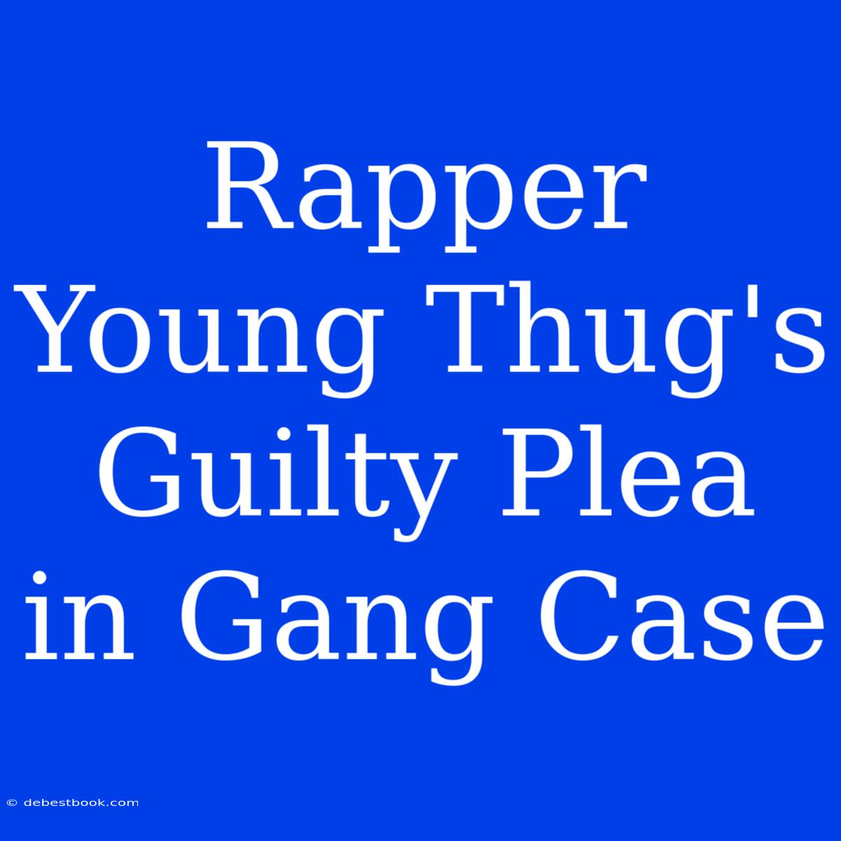 Rapper Young Thug's Guilty Plea In Gang Case