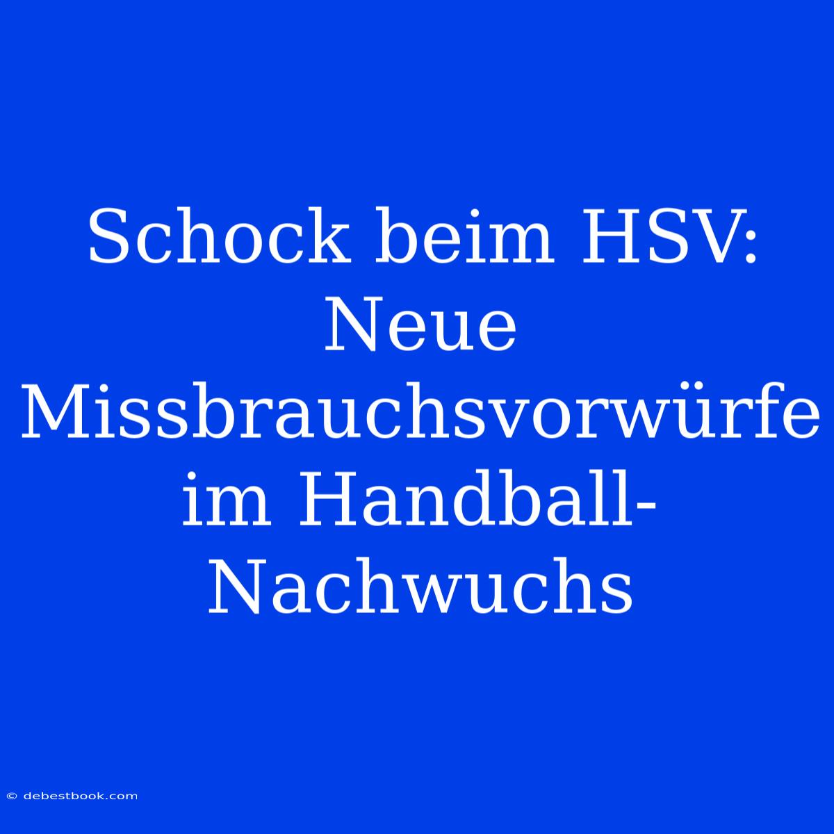 Schock Beim HSV: Neue Missbrauchsvorwürfe Im Handball-Nachwuchs 