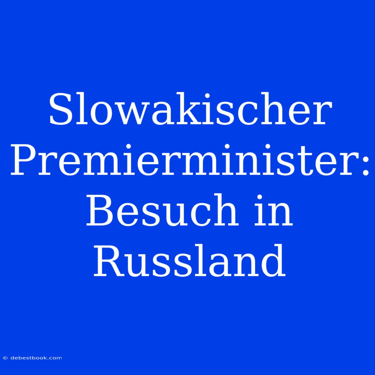 Slowakischer Premierminister: Besuch In Russland